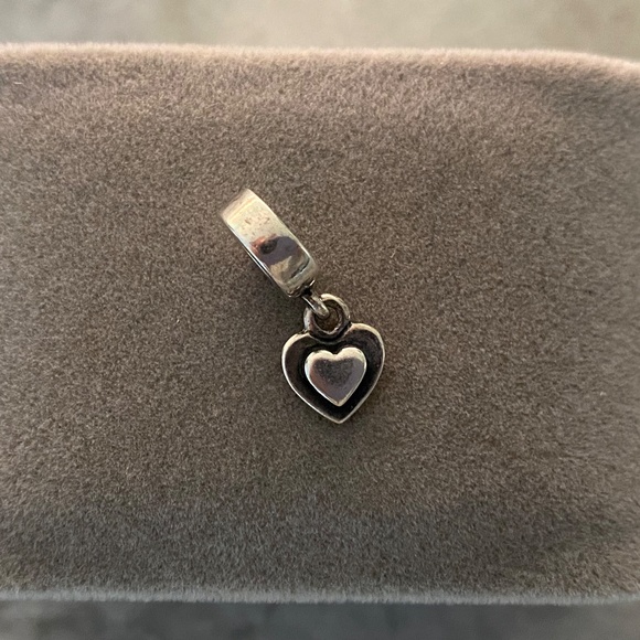 ❤️ Pandora Retired  Heart Dangle Charm Sterling Silver 790373 - Picture 3 of 6